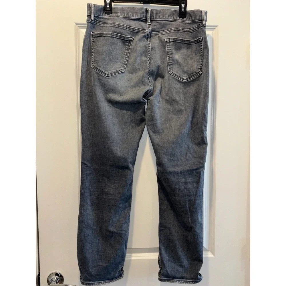 Banana Republic Jeans Mens 36x32‎ Gray Denim Slim Fit Medium Wash Straight Leg